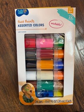 Set of 22 Jars of Assorted Colored Face Paints